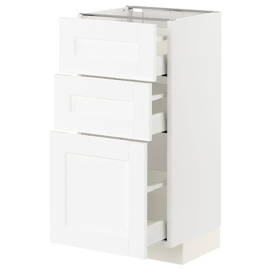 Ikea METOD / MAXIMERA - Base cabinet with 3 drawers, white Enköping/white wood effect, 40x37 cm
