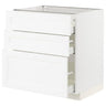 METOD / MAXIMERA base cabinet with 3 drawers, white Enköping/white wood effect, 80x60 cm