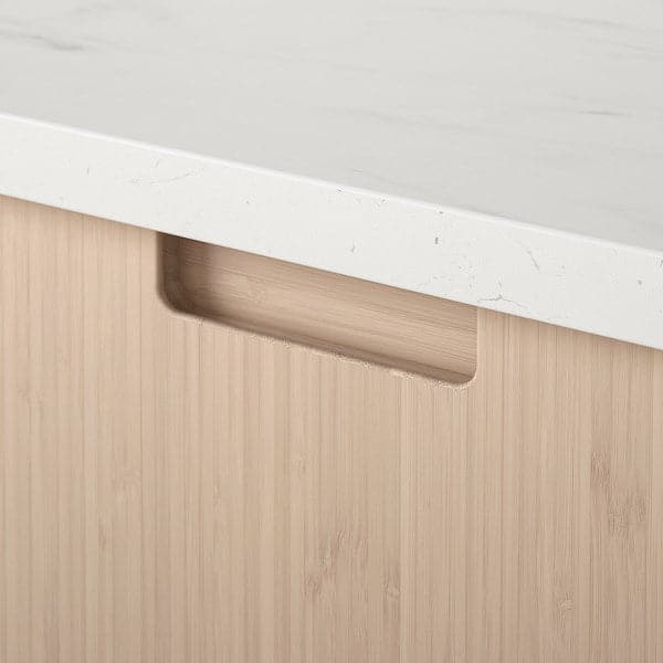 METOD / MAXIMERA - Base cabinet with 3 drawers, white/Fröjered light bamboo, 40x60 cm - best price from Maltashopper.com 29330279