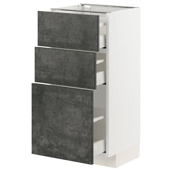 Ikea METOD / MAXIMERA - Mobile base con 3 cassetti , 40x37 cm