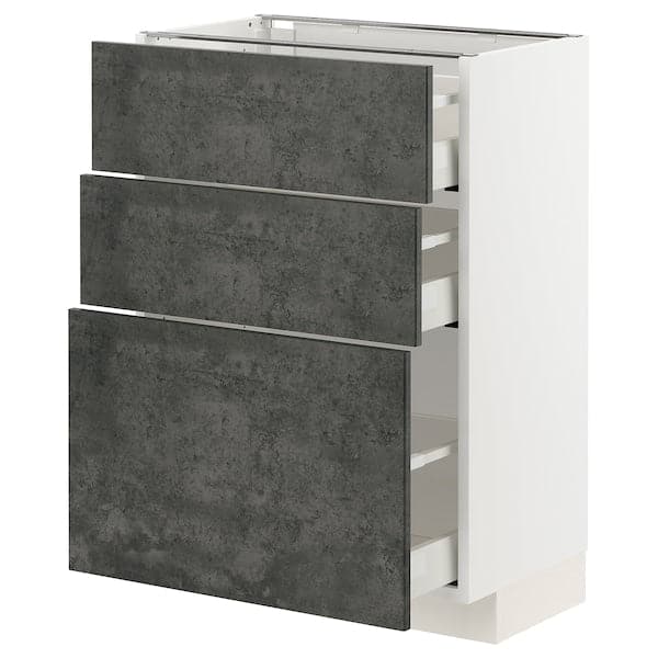 Ikea METOD / MAXIMERA - Mobile base con 3 cassetti , 60x37 cm