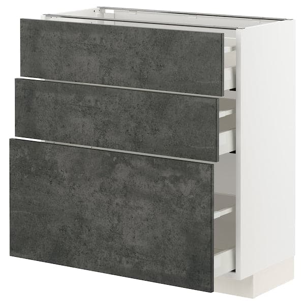 METOD / MAXIMERA - Mobile base con 3 cassetti , 80x37 cm - best price from Maltashopper.com 89415355