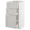 METOD / MAXIMERA base cabinet with 3 drawers, white/Lerhyttan light grey, 40x37 cm