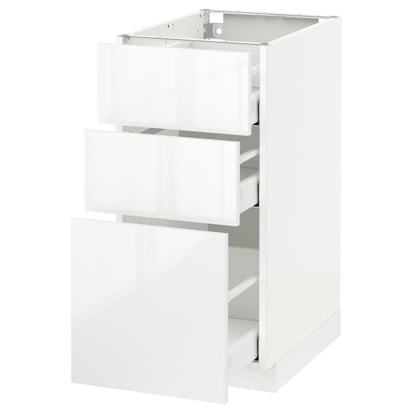 Ikea METOD / MAXIMERA - Base cabinet with 3 drawers, white/Ringhult white, 40x60 cm