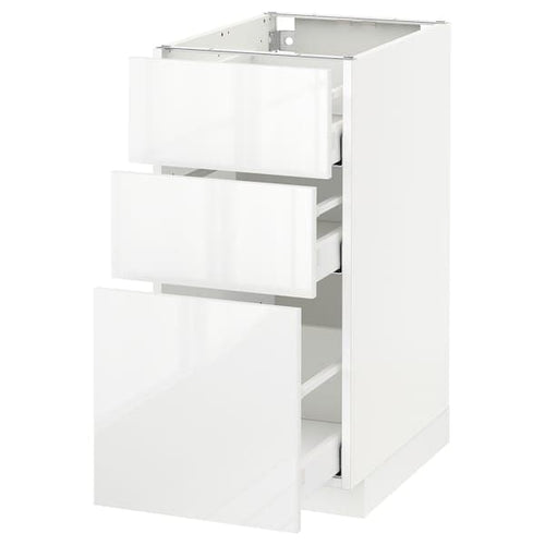 METOD / MAXIMERA - Base cabinet with 3 drawers, white/Ringhult white, 40x60 cm
