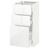 METOD / MAXIMERA base cabinet with 3 drawers, white/Ringhult white, 40x37 cm