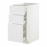 METOD / MAXIMERA base cabinet with 3 drawers, white/Stensund white, 40x60 cm