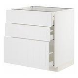 METOD / MAXIMERA base cabinet with 3 drawers, white/Stensund white, 80x60 cm