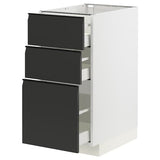 METOD / MAXIMERA base cabinet with 3 drawers, white/Upplöv matt anthracite, 40x60 cm