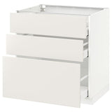 METOD / MAXIMERA base cabinet with 3 drawers, white/Veddinge white, 80x60 cm