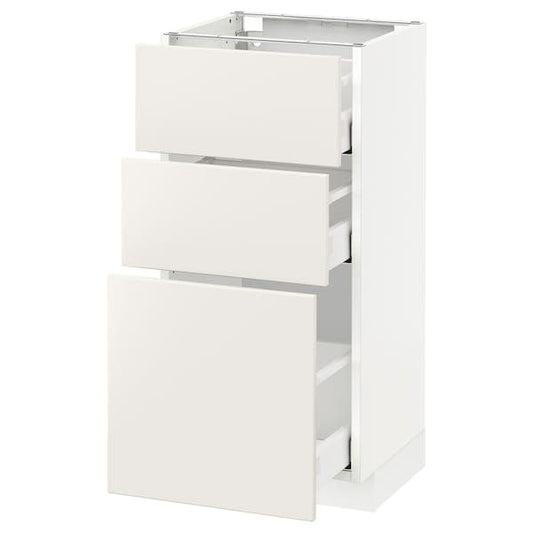 Ikea METOD / MAXIMERA - Base cabinet with 3 drawers, white/Veddinge white, 40x37 cm