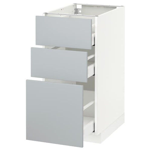 METOD / MAXIMERA - Base cabinet with 3 drawers, white/Veddinge grey, 40x60 cm