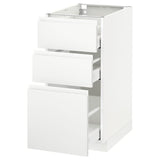 METOD / MAXIMERA base cabinet with 3 drawers, white/Voxtorp matt white, 40x60 cm
