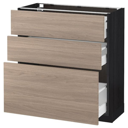 METOD / MAXIMERA - Mobile base con 3 cassetti , 80x37 cm - best price from Maltashopper.com 99113668