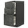 METOD / MAXIMERA base cabinet with 3 drawers, black/Kalhyttan dark grey concrete effect, 40x60 cm