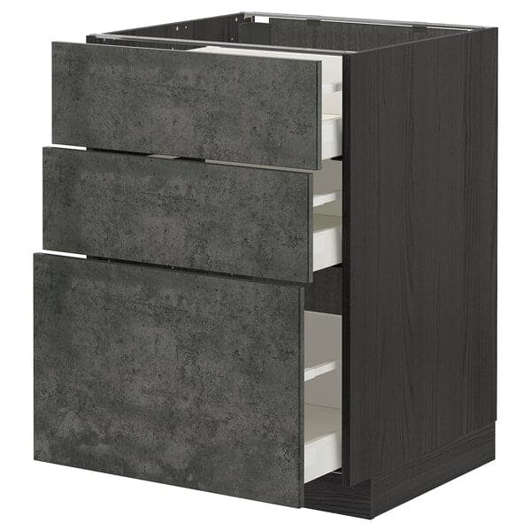 METOD / MAXIMERA - Base cabinet with 3 drawers , 60x60 cm