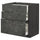 METOD / MAXIMERA base cabinet with 3 drawers, black/Kalhyttan dark grey concrete effect, 80x60 cm