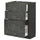 METOD / MAXIMERA base cabinet with 3 drawers, black/Kalhyttan dark grey concrete effect, 60x37 cm