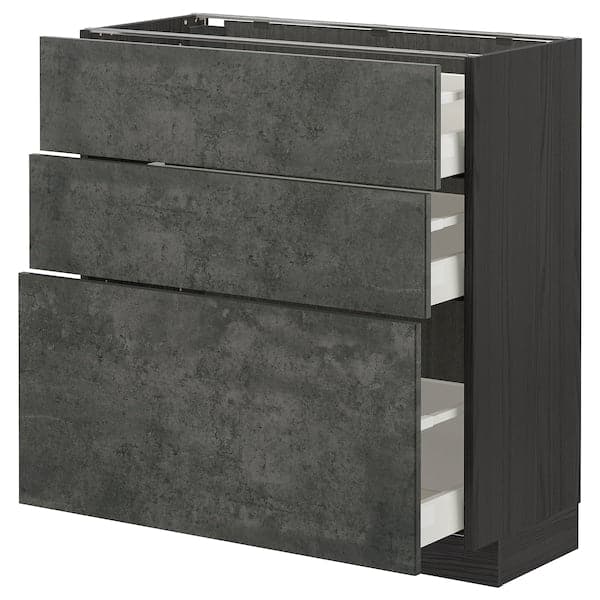Ikea METOD / MAXIMERA - Mobile base con 3 cassetti , 80x37 cm
