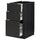 METOD / MAXIMERA - METOD / MAXIMERA Base cabinet with 3 drawers, black/Nickebo matt anthracite, 40x60 cm