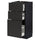 METOD / MAXIMERA base cabinet with 3 drawers, black/Nickebo matt anthracite, 40x37 cm