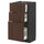 METOD / MAXIMERA base cabinet with 3 drawers, black/Sinarp brown, 40x37 cm