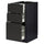 METOD / MAXIMERA - METOD / MAXIMERA Base cabinet with 3 drawers, black/Upplöv matt anthracite, 40x60 cm