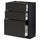 METOD / MAXIMERA base cabinet with 3 drawers, black/Upplöv matt anthracite, 60x37 cm
