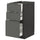 METOD / MAXIMERA - METOD / MAXIMERA Base cabinet with 3 drawers, black/Voxtorp dark grey, 40x60 cm