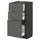 METOD / MAXIMERA base cabinet with 3 drawers, black/Voxtorp dark grey, 40x37 cm