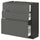 METOD / MAXIMERA base cabinet with 3 drawers, black/Voxtorp dark grey