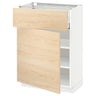 METOD / MAXIMERA base cabinet with drawer/door, white/Askersund light ash effect, 60x37 cm