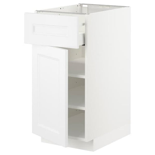 METOD / MAXIMERA - Base cabinet with drawer/door, white/Axstad matt white, 40x60 cm