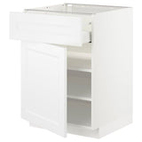 METOD / MAXIMERA base cabinet with drawer/door, white/Axstad matt white, 60x60 cm