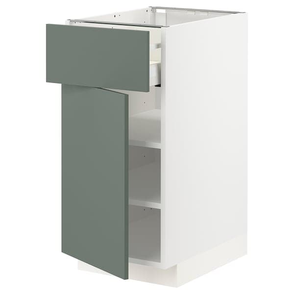 METOD / MAXIMERA - Base cabinet with drawer/door, white/Bodarp grey-green, 40x60 cm - best price from Maltashopper.com 19466881