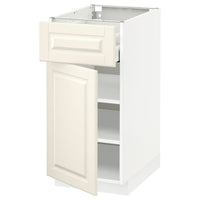 METOD / MAXIMERA - Base cabinet with drawer/door, white/Bodbyn off-white, 40x60 cm - best price from Maltashopper.com 79461215
