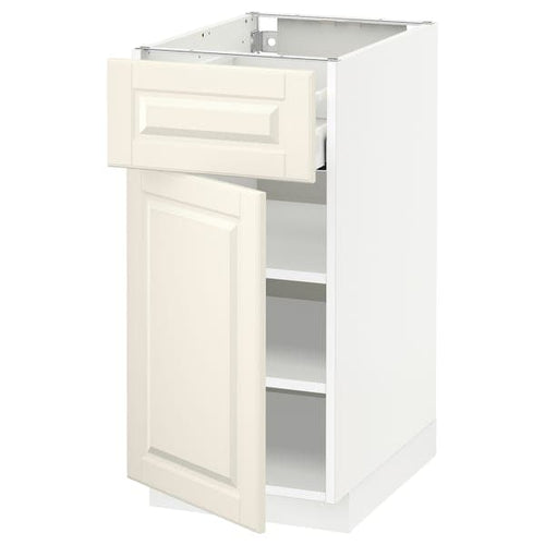 METOD / MAXIMERA - Base cabinet with drawer/door, white/Bodbyn off-white, 40x60 cm