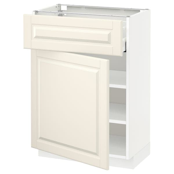 METOD / MAXIMERA - Base cabinet with drawer/door, white/Bodbyn off-white, 60x37 cm - best price from Maltashopper.com 19459098