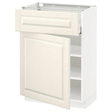 METOD / MAXIMERA base cabinet with drawer/door, white/Bodbyn off-white, 60x37 cm