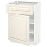 METOD / MAXIMERA base cabinet with drawer/door, white/Bodbyn off-white, 60x37 cm