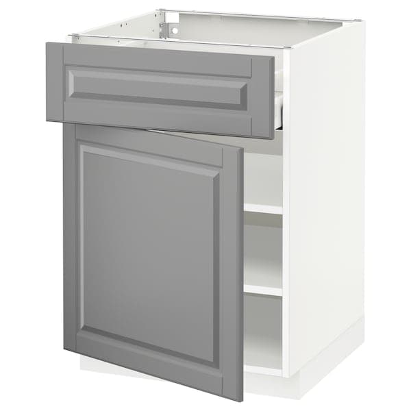 Ikea METOD / MAXIMERA - Base cabinet with drawer/door, white/Bodbyn grey, 60x60 cm