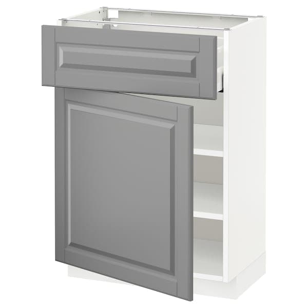 Ikea METOD / MAXIMERA - Base cabinet with drawer/door, white/Bodbyn grey, 60x37 cm