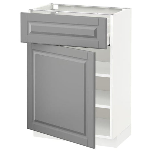 Ikea METOD / MAXIMERA - Base cabinet with drawer/door, white/Bodbyn grey, 60x37 cm