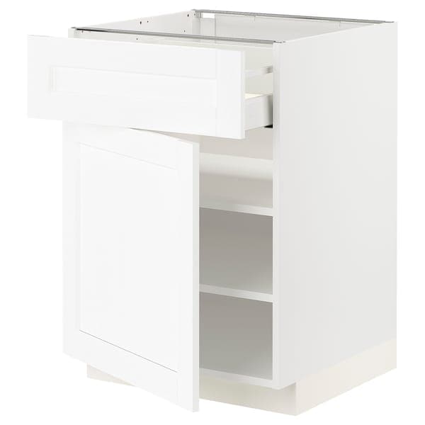 Ikea METOD / MAXIMERA - Base cabinet with drawer/door, white Enköping/white wood effect, 60x60 cm