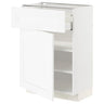 METOD / MAXIMERA base cabinet with drawer/door, white Enköping/white wood effect, 60x37 cm