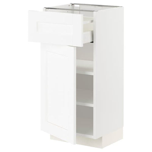 METOD / MAXIMERA base cabinet with drawer/door, white Enköping/white wood effect, 40x37 cm