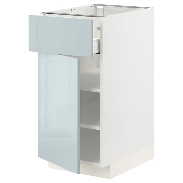 METOD / MAXIMERA - Base cabinet with drawer/door, white/Kallarp light grey-blue, 40x60 cm - best price from Maltashopper.com 29479010