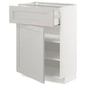 METOD / MAXIMERA base cabinet with drawer/door, white/Lerhyttan light grey, 60x37 cm