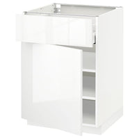 METOD / MAXIMERA - Base cabinet with drawer/door, white/Ringhult white, 60x60 cm - best price from Maltashopper.com 19458051