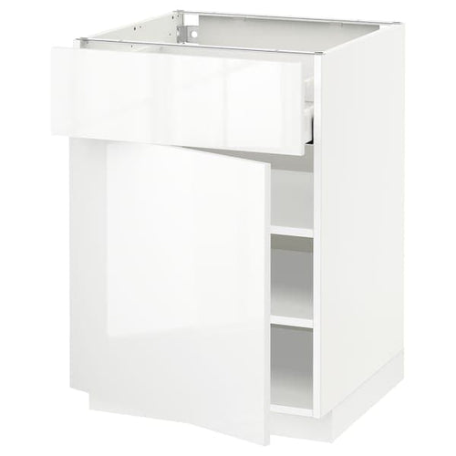 METOD / MAXIMERA - Base cabinet with drawer/door, white/Ringhult white, 60x60 cm